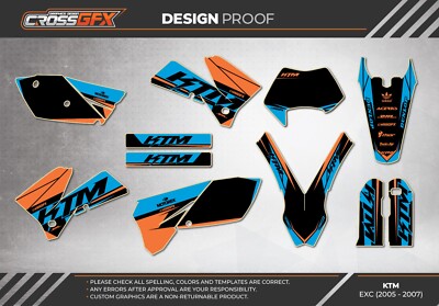 2005 2006 2007 Graphics Kit Fits for KTM EXC 300 400 450 525