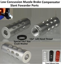 Aluminum Silv Slant Port Low Concussion Muzzle Brake Compensator 14x1 Left Hand