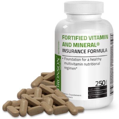 Bronson Fortified Vitamin and Mineral Insurance Formula, 250 Tablets