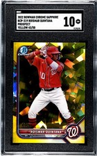 Roismar Quintana - 2022 Bowman Chrome Sapphire - Yellow Parallel 43/50 SGC 10