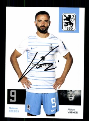 Albion Vrenezi Autogrammkarte TSV 1860 München 2022-23 Original Signiert