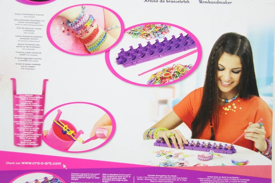 2400 Loom Bänder 4x CRA-Z-ART Shimmer 'n Sparkle Cra-Z-Loom Armband Macher NEU  - Bild 3 von 3