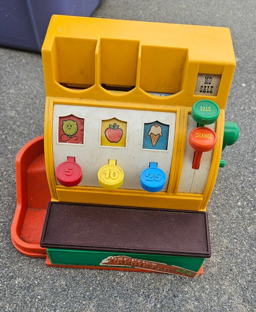 antique toys fisher price cash register vintage