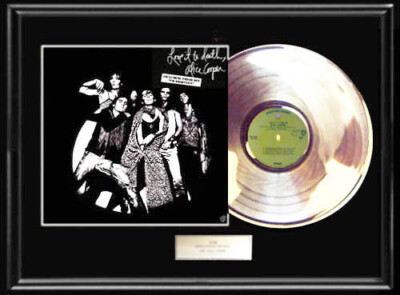 ALICE COOPER LOVE IT TO DEATH LP WHITE GOLD PLATINUM TONE RECORD THUMB COVER!   