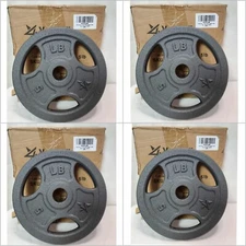 Yes4All Standard 1"Cast Iron Weight Plate Ideal for Training 5Lb, Single- 4 Pack