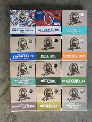 12x Dr. Squatch Fresh Falls, Spidey, Coconut, pine Tar, Gold Moss, Cool Fresh...