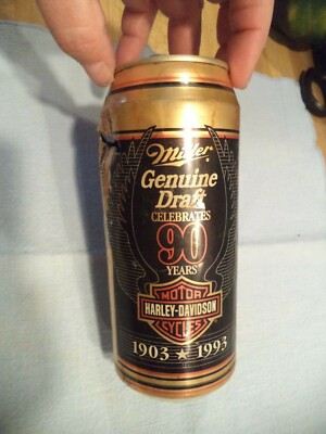 MILLER GENUINE DRAFT CELEBRATES 90 YEARS BEER CAN 16 OZ ALUMINUM