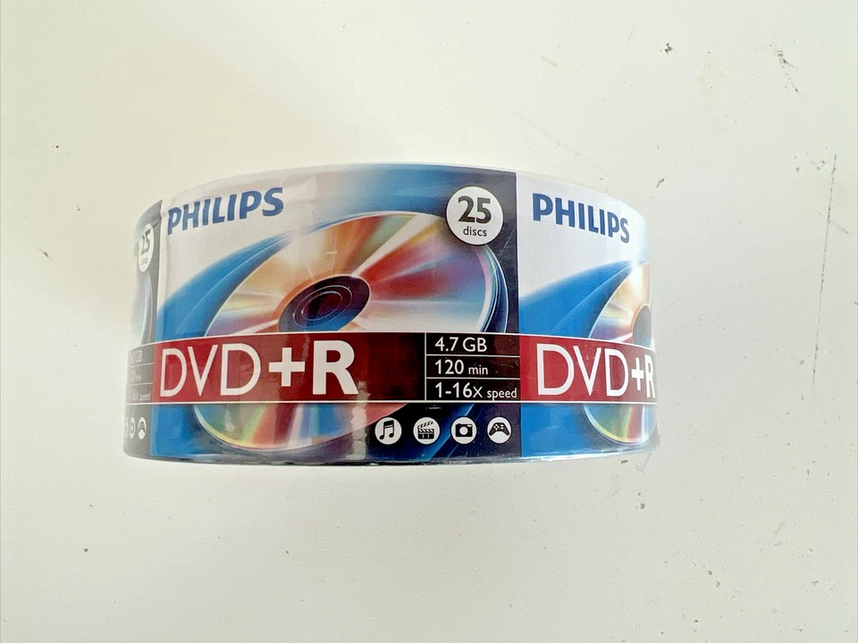 Philips DVD+R  4.75GB 120 Minute 1-16x Speed 25 PACK NEW Sealed - Image 2 of 4