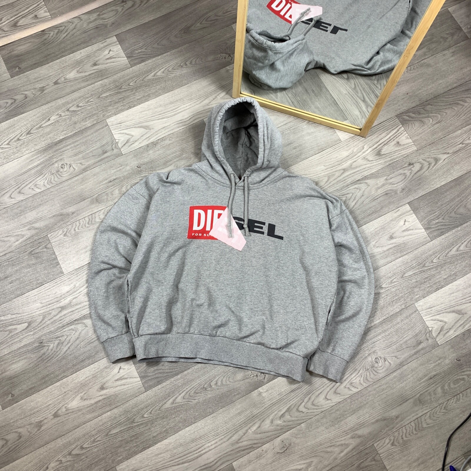 Vintage Diesel Graphic Logo Oversized Baggy Men's Hoodie Sweat Pullover XL