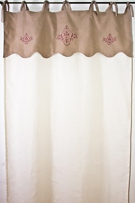 Rideaux Pondicherry Rouge MCTISSUS Tissu Noble 2m60