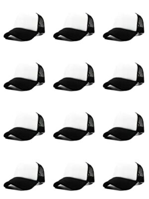 12 Pack Sublimation Blank Mesh Hats Adjustable Snapback Baseball Caps Ultrafun 12 Pack Trucker Hat Summer Mesh Sublimation Jamaica  main image 4