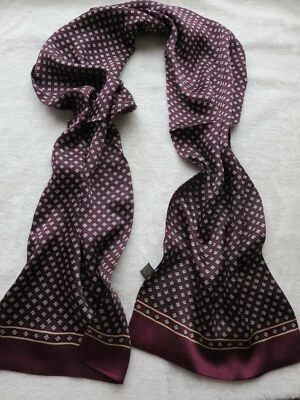 Men's 100% Mulberry Silk Scarf Double Layer Plum Blossom Neckerchief Red Blue