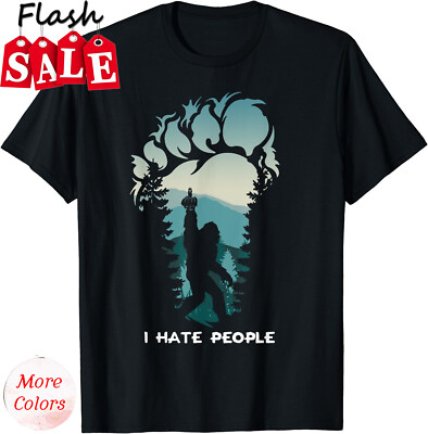 2025/I Hate People Bigfoot Footprint Funny Creature Unisex T-Shirt