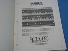 RODGERS ORGAN OWNER'S MANUAL WESTMINSTER AND OXFORD ORGANS 1983 SOFTCOVER