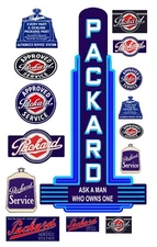 1:87 HO scale model vintage Packard car automobile service signs
