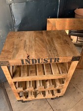 Industrial style wine trolley great look bottles glasses indoor entertaining bbq