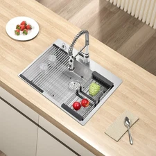 25''L x 22''W Nano Stainless Steel Single Bowl Basin BarTopmount Kitchen Sink US