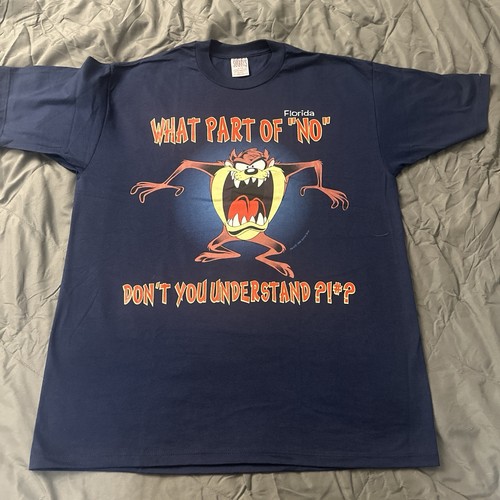 Sherry's Best Taz 1996 Graphic Tee Navy Blue XL Men's Short Sleeve