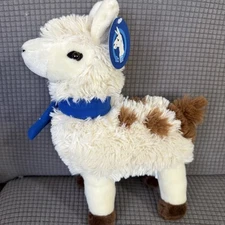 Brand New United Airlines Plush Llama Stuffed With Blue Scarf Animal Toy 12”inch