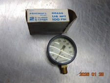 ASHCROFT No. 1000 2-1/2" 0-100PSI PRESSURE GAUGE 1/4NPT