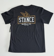 Stance Winged Ss T-shirt Mens Medium Black Graphic Logo Crew Neck Cotton Nwt Obo