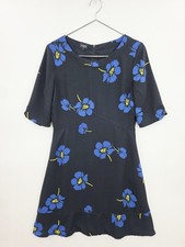 Hobbs London Floral Print Midi Dress Size UK 14 Fully Lined 