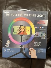 Vivitar Vlog PodCat Essentials 10 Inch Full Color RGB LED Ring Light USB Powered