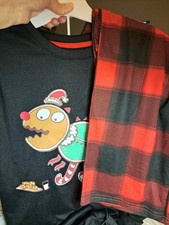 Boys' Christmas 2pc Long Sleeve Pajama Set Cat  Jack Black/Red Sz XXL 16/18 NEW