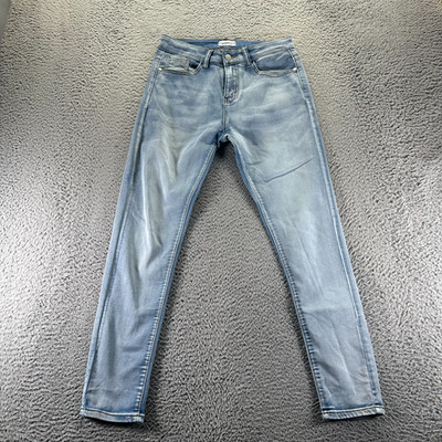 Bamboo Jeans Womens 9 Blue Cotton Denim Skinny Leg Workwear Faded Stretch Travel