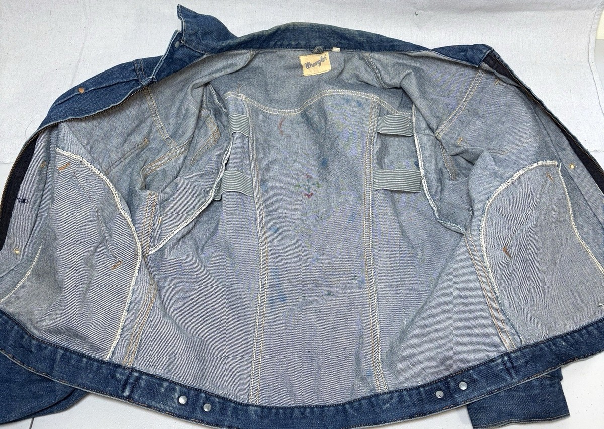 Vintage 60s Wrangler 24MJZ Denim Jean Jacket Scovill Zipper