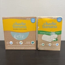 NEW Charlie Banana Reusable Cloth Diaper One Size + One Box Of Reusable Inserts