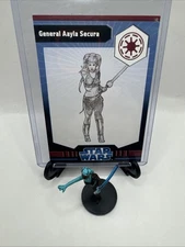 Star Wars minis WOTC General Aayla Secura 13/40 Rare With Card