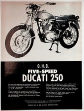 Ducati 250 Five-Speed 1972 Vintage Print Advertisement 8x11 Black White
