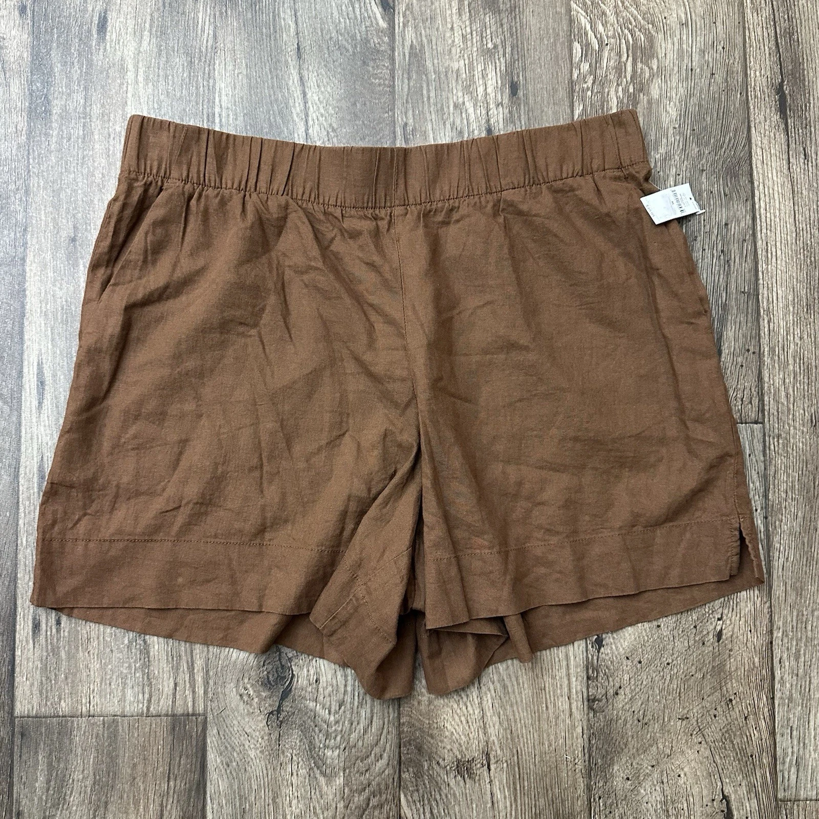 GAP Linen Blend Short Elastic Waist Women’s Size XL Brown