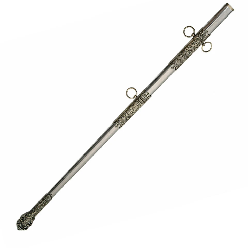 Espada de acero medieval grabada templaria de 37"" con vaina templaria hoja afilada real Foto 2 de 4
