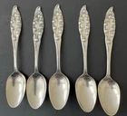 Set 5 R. Wallace & Son LILY OF THE VALLEY Spoons Sterling Silver 5-1/2"