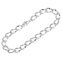 Armband 925 Sterlingsilber 23Cm Langpanzerkette GedrüCkt Herren Armreif Kette