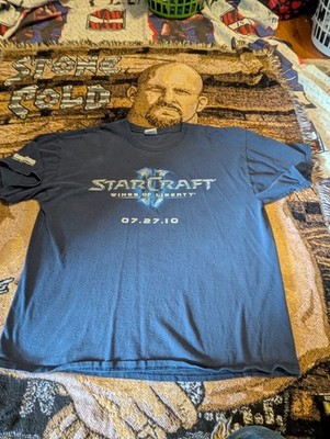 Vintage 2010s StarCraft 2 Blizzard Protoss Terran Zerk Promo Video Game Tee XL