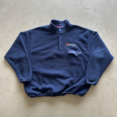 #ad Vintage 90s Windows 2000 RDP Team Synchilla Jacket Size XL Navy Blue HP Pullover $29.95