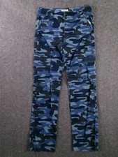 Gymboree Pants Boys 12 Straight Fit Blue Camo Cargo Cotton Pockets Elastic Waist