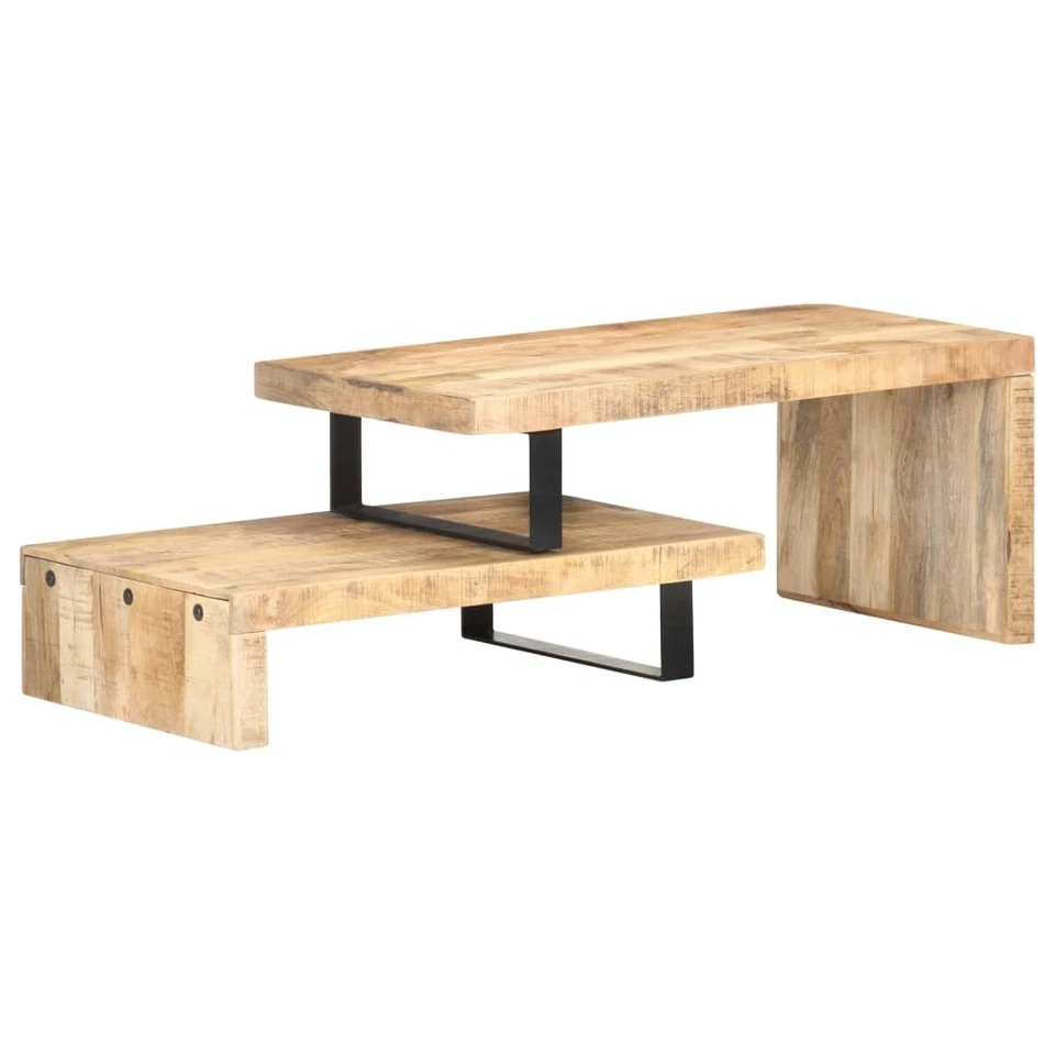 Bois de Manguier Massif Ensemble de Table Basse 2 pcs Table d'Appoint vidaXL - Photo 1/3