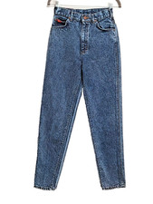 Lee Vintage Acid Wash High Waist Tapered Mom Jeans Sz 7 26x31 Blue USA 80s 90s