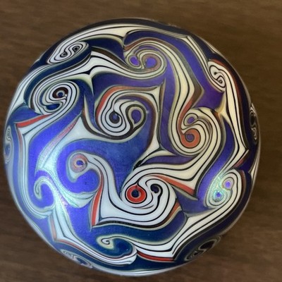 Orient & Flume ? Art Glass Paperweight Abstract Unsigned 2 3/4  X 1 3/4  (171ME)