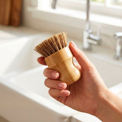 Bamboo Pot Scrubber | Eco-friendly and Zero-Waste Kitchen Cleaning Brush