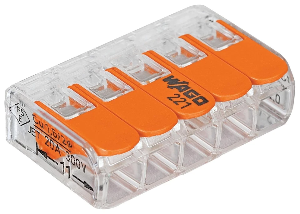 WAGO 221 Klemmen SET – 75 Stück (25x 221-412, 25x 221-413, 25x 221-415) Beschrei - Bild 3 von 3