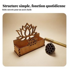 Porte-Cartes de Visite En Bois Design Rétro Boîte à Cartes de Visite En Bois
