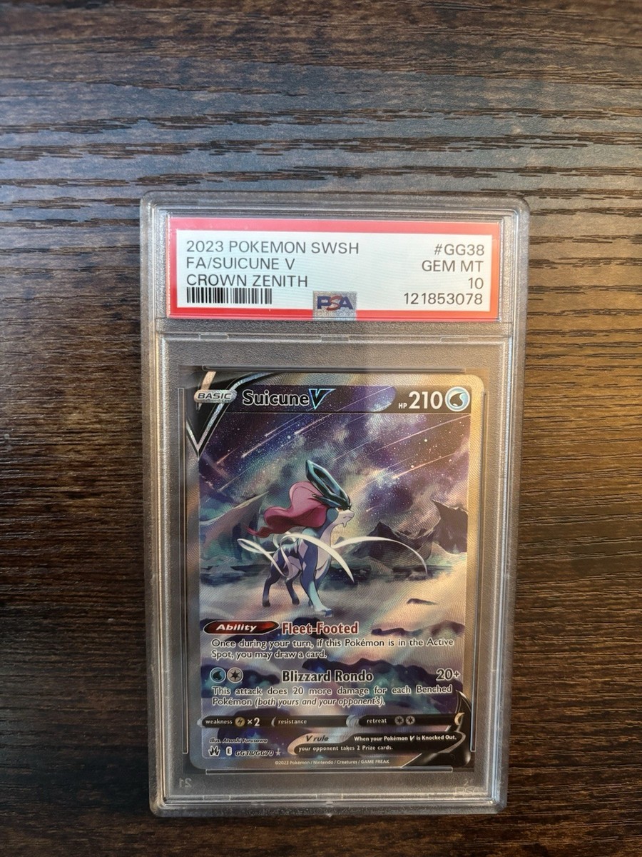 Pokémon Suicune V Full Art Holo Ultra Rare PSA 10 Crown Zenith