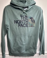 The North Face Hoodie Men s L Graphic Logo Pullover Sweatshirt Seafoam Green