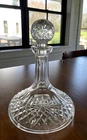 Vintage WATERFORD Lismore Crystal Ships Captain 10" Decanter -Faceted Stopper