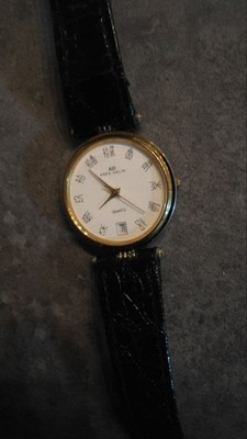ASKA DALIN Vintage Wristwatch Zodiac Dial Gold Case Leather Strap